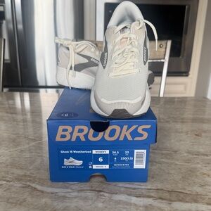 Brooks Ghost 16 Weatherized Cream and Tan Sneakers
